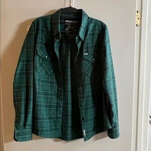 DIXXON Green Plaid Women's Button Down Shirt
